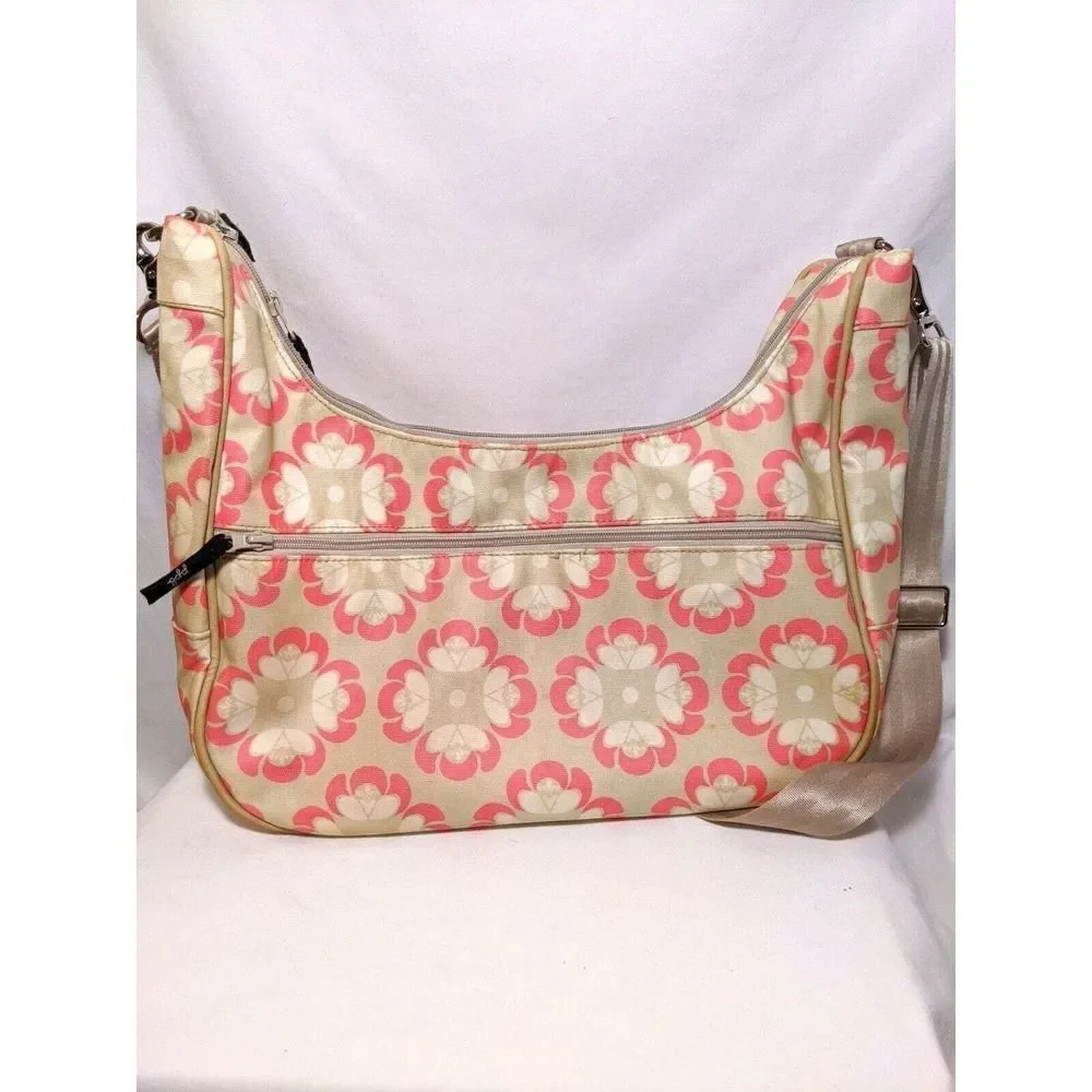 Petunia Pickle Touring Tote - Khaki and Pink Floral